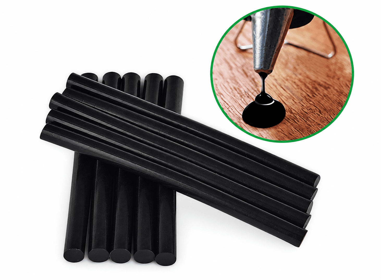 أصابع غراء حراري أسود بقطر 11mm لمسدس الغراء | 11mm Black Hot Melt Glue Sticks for Glue Gun