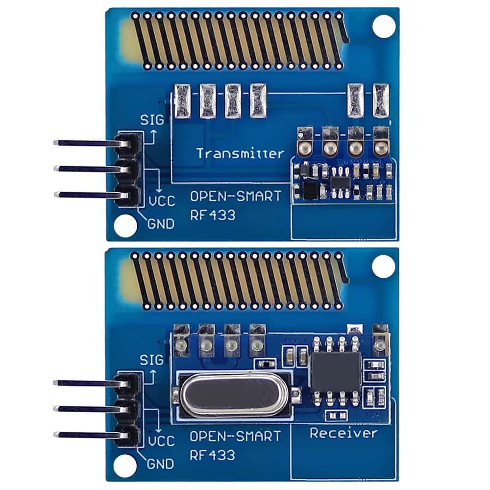طقم مرسل ومستقبل RF بتردد 433MHz بترميز ASK | 433MHz RF Transmitter and Receiver Module Pair (ASK)