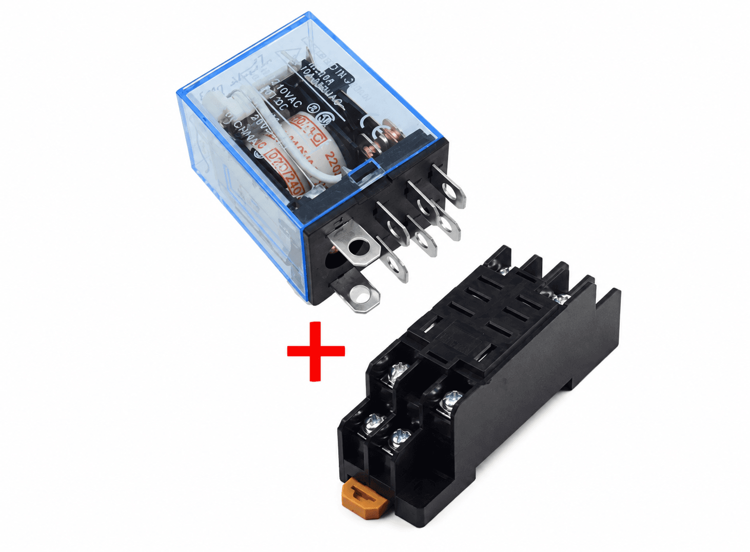 ريلاي قدرة موديل LY2NJ بفولتية 12 فولت وتيار 10 أمبير بثمانية أطراف مع قاعدة | LY2NJ 8-Pin Power Relay, 12V 10A, with Socket Base