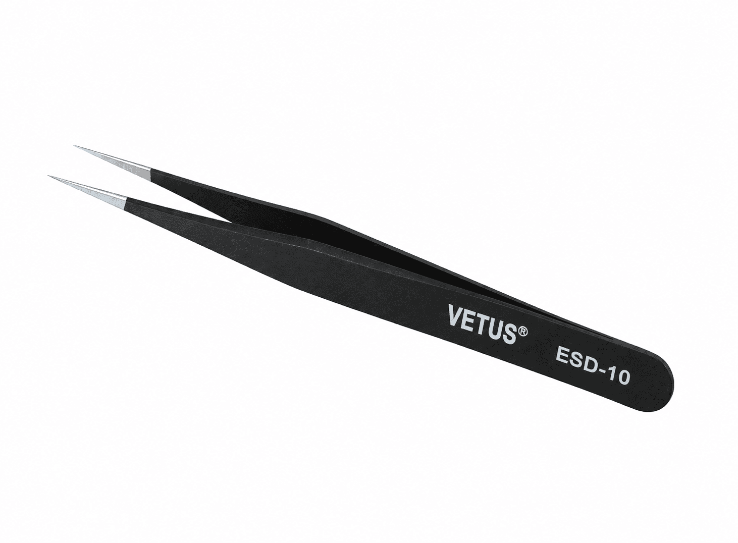 ملقط دقيق ESD-10 من الستانلس ستيل مضاد للاستاتيك بطرف مستقيم مدبب | ESD-10 Anti-Static Stainless Steel Precision Tweezers, Straight Fine Tip