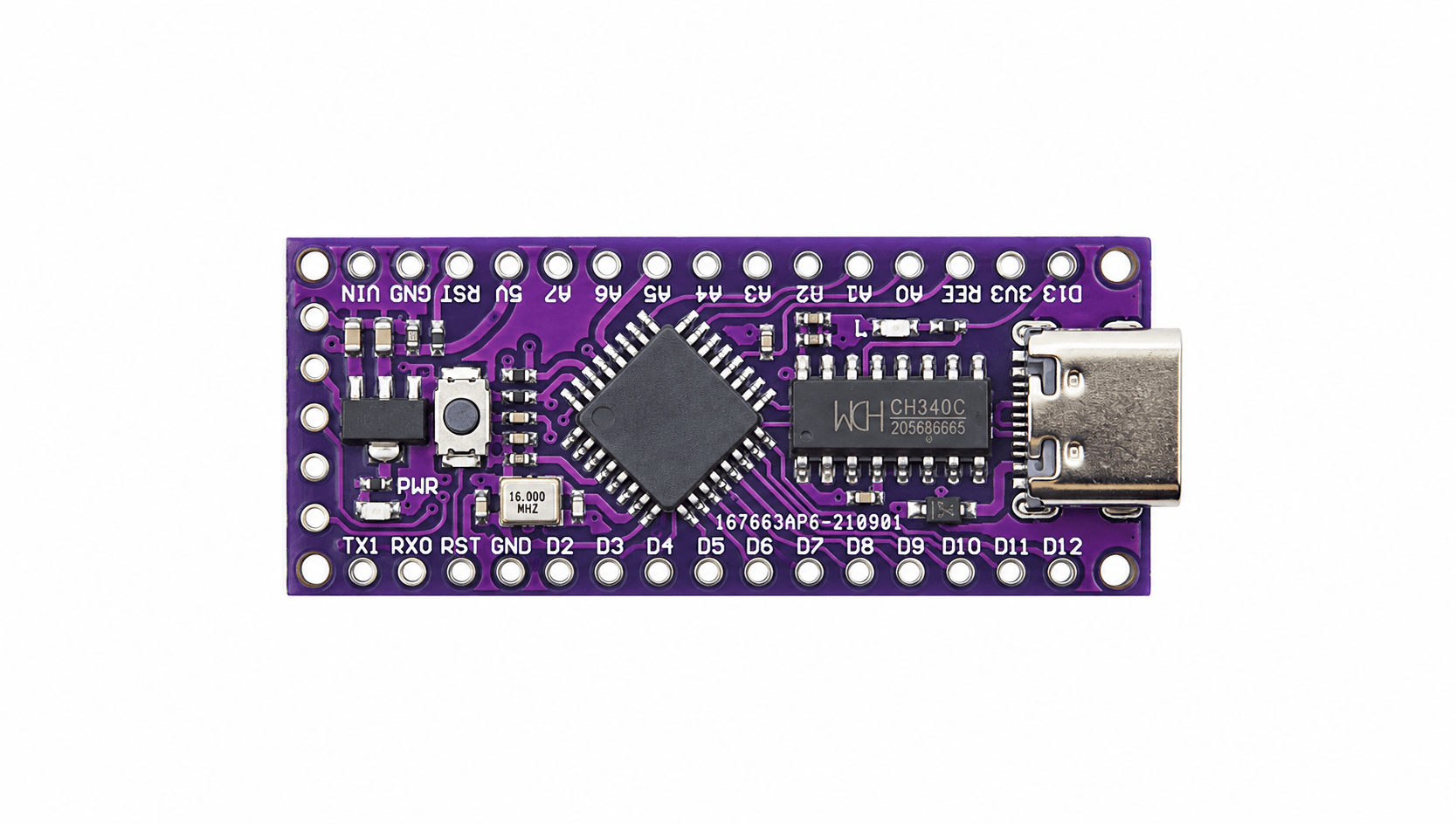لوحة تطوير LGT8F328P-LQFP32 MiniEVB منفذ TYPE-C بديلة لـ Arduino Nano V3.0 12262 | Arduino Board
