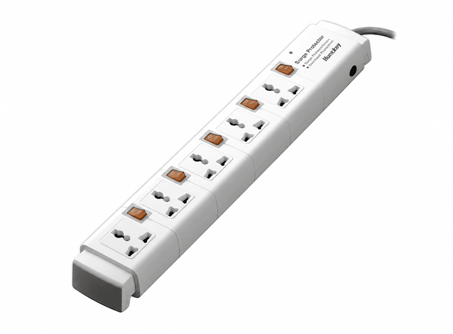سيار كهرباء Huntkey PZC502 بخمسة منافذ عالمية وكيبل 3m مع مفتاح لكل منفذ | Huntkey PZC502 Power Strip, 5 Universal Sockets, 3m Cable