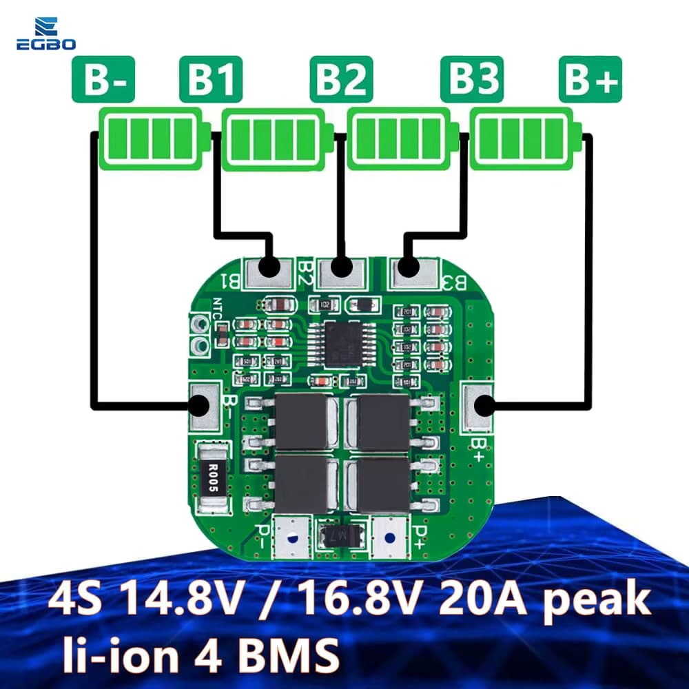 لوحة موازنة لحزم الليثيوم 4S بفولتية 16.8V وتيار موازنة 300mA | 4S 16.8V 18650 and Polymer Lithium Battery Equalizing Balancer Board, 300mA