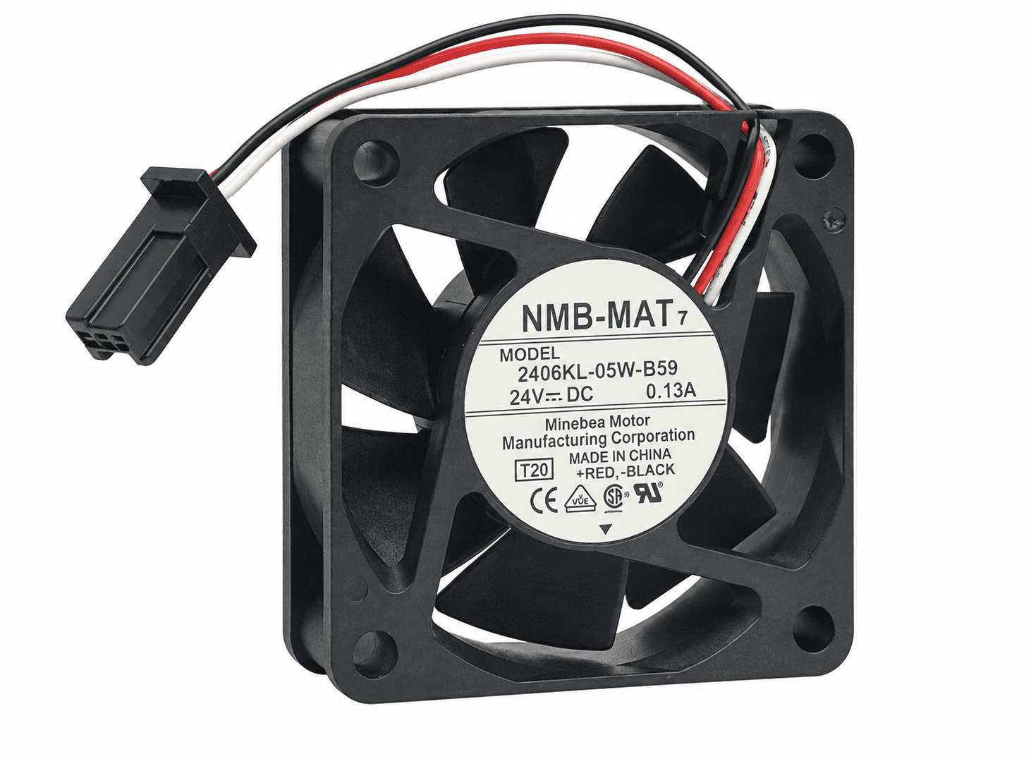 مروحة تبريد 2406KL-05W-B59 NMB 6015 24V 4600RPM 60X60X15mm | DC Cooling Fan