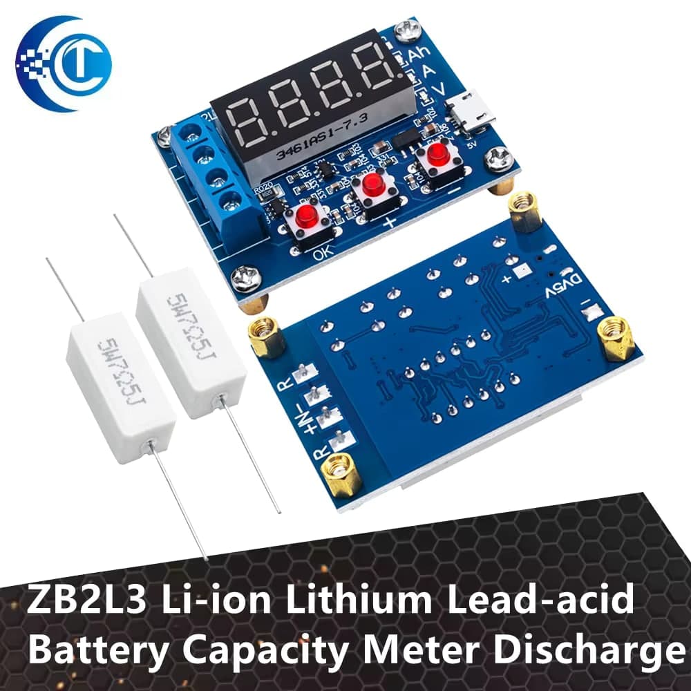 وحدة قياس سعة البطاريات ZB2L3 لبطاريات الليثيوم والرصاص الحامضي 1.2-12V | ZB2L3 Battery Capacity Tester Module 1.2-12V Li-ion and Lead-Acid Discharge Meter
