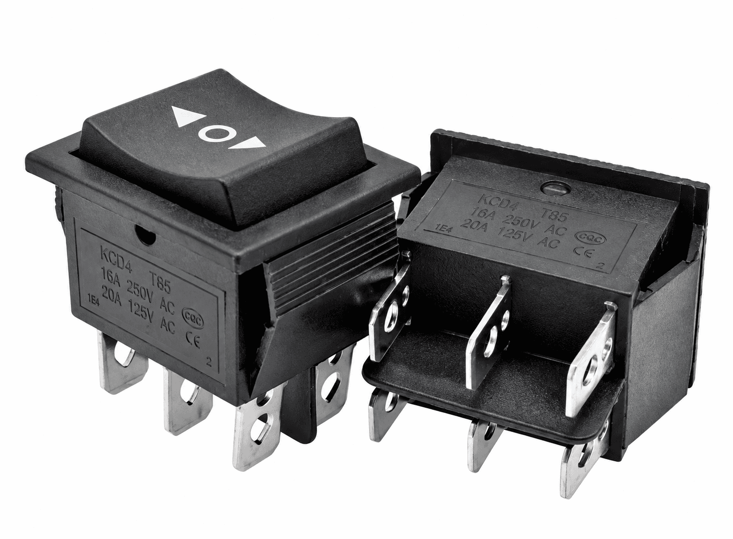 مفتاح هزاز KCD4 بقدرة 16A-250V بـ 3 أوضاع و6 أطراف إعادة ضبط ذاتي | Rocker Switch