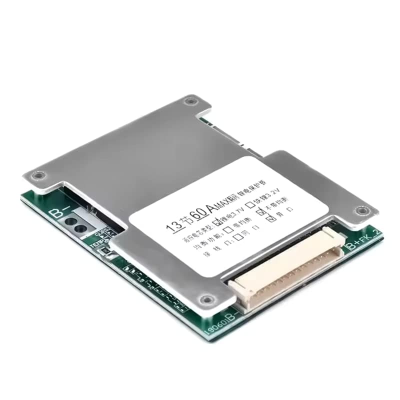 لوحة حماية BMS لبطاريات ليثيوم أيون 13S بجهد 48V وتيار 60A مع موازنة | 13S 48V 60A Li-ion BMS Protection Board with Balancer, Split Port
