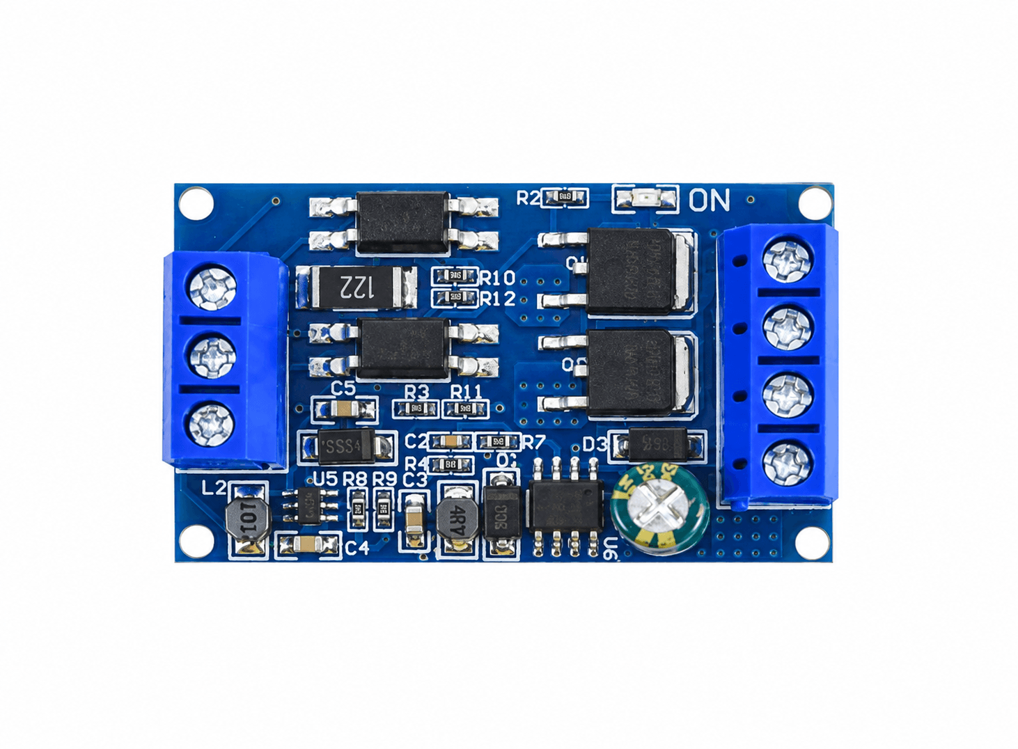 مفتاح تشغيل وتروس مزدوج موسفيت عالي القدرة DC 4V-60V 600W | Dual MOS FET Trigger Switch Module