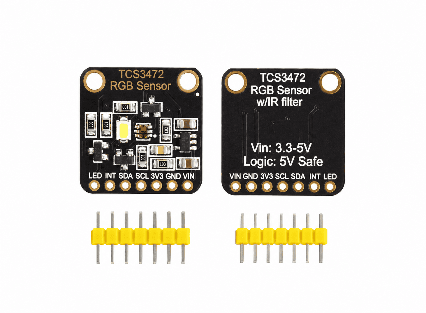 حساس ألوان RGB مع فلتر IR وضوء أبيض TCS34725 | RGB Color Sensor