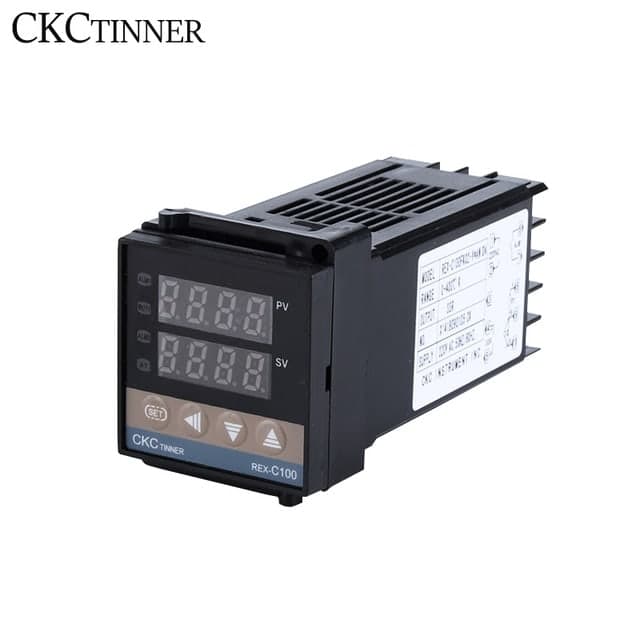منظم حرارة رقمي PID طراز REX-C100 بشاشة مزدوجة ومخرج Relay مع حساس Thermocouple K | RKC REX-C100 Digital PID Temperature Controller, Relay Output, K-Type Thermocouple