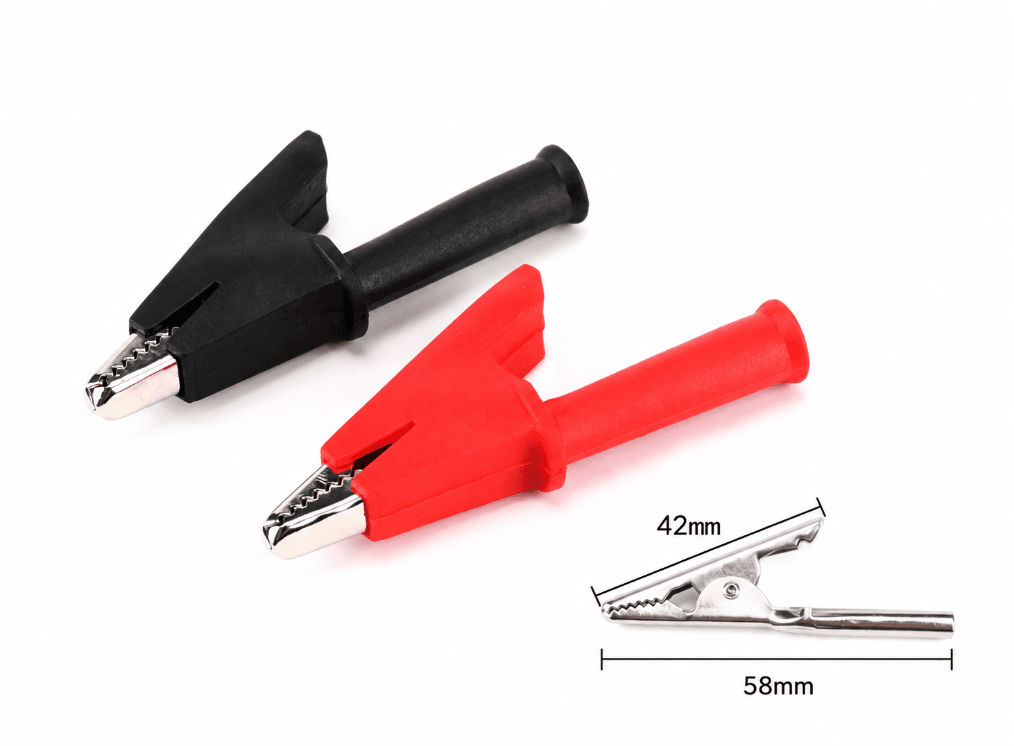 مشبك تمساح للقياس 58mm معزول HV لقابس موز 4mm | 58mm HV Insulated Alligator Test Clip for 4mm Banana Plug