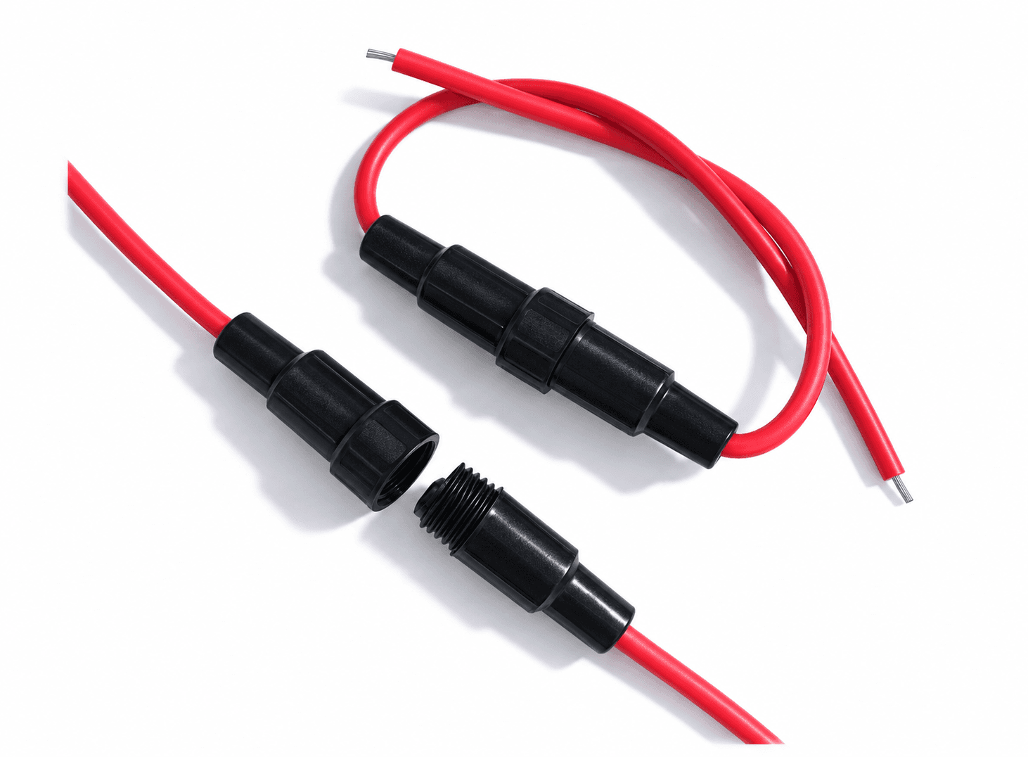 حامل فيوز نوع برغي 22-20 AWG مع فيوز 5x20 ملم بقوة 10 أمبير 220 فولت | Inline Fuse Holder
