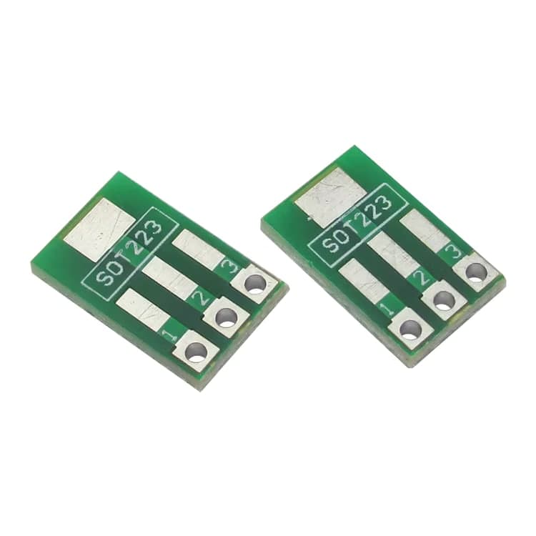 لوحة تحويل SOT89 وSOT223 إلى DIP3 بخطوة 2.54mm للعناصر السطحية | SOT89 / SOT223 To DIP3 2.54mm SMD Adapter PCB Board