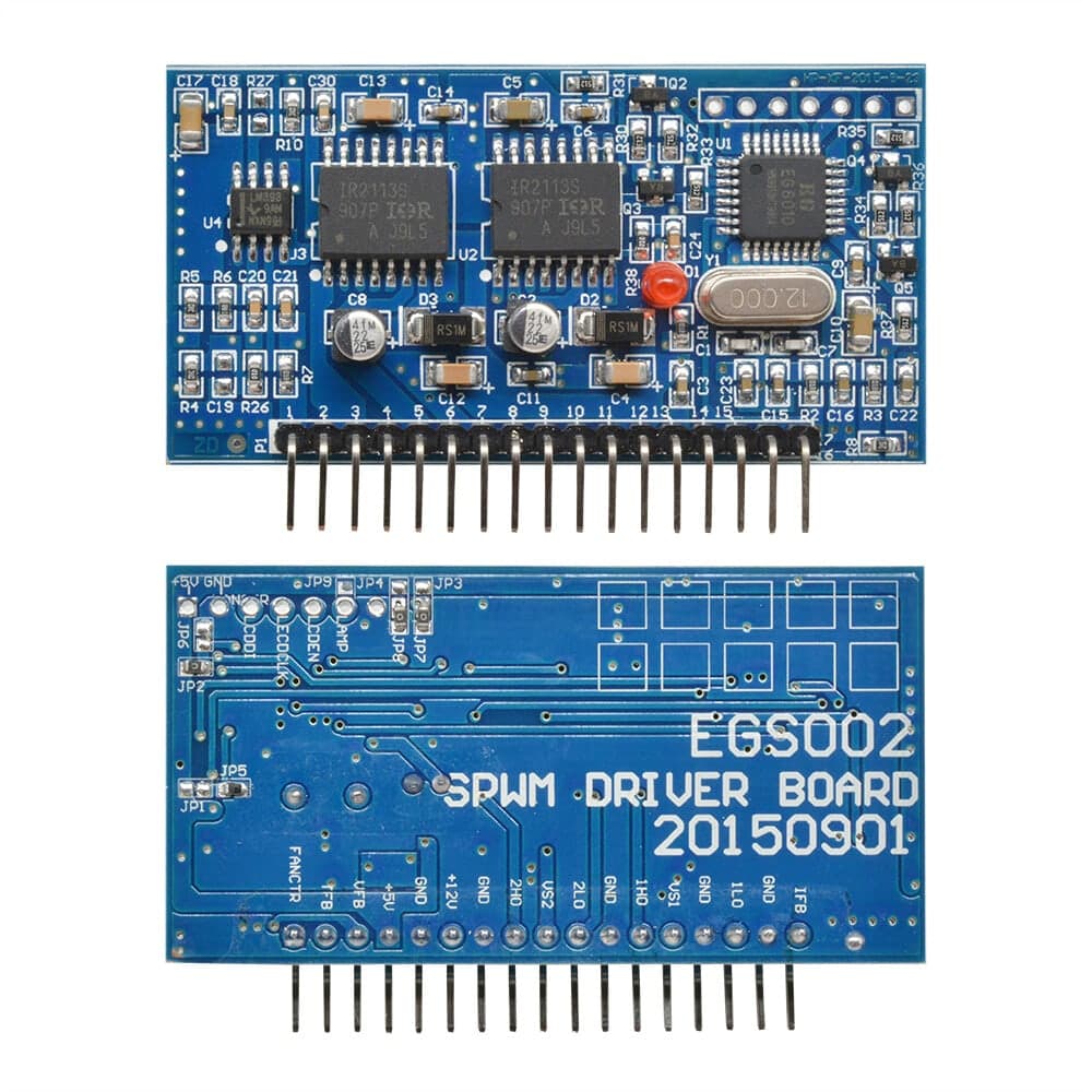 لوحة قيادة عاكس بموجة جيبية نقية EGS002 برقاقتي EG8010 وIR2110 مع شاشة | EGS002 Pure Sine Wave Inverter SPWM Driver Board (EG8010 + IR2110) with LCD