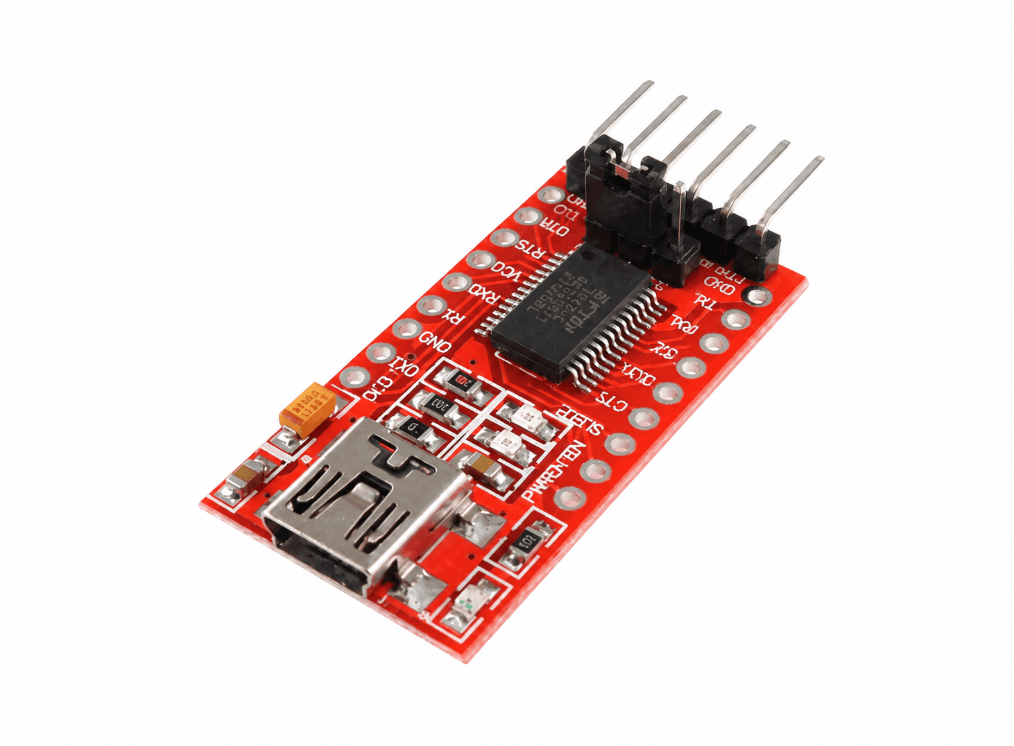 وحدة تحويل USB إلى TTL Serial بشريحة FT232RL بفولتية 5V/3.3V | FT232RL USB to TTL Serial Adapter Module, 5V / 3.3V
