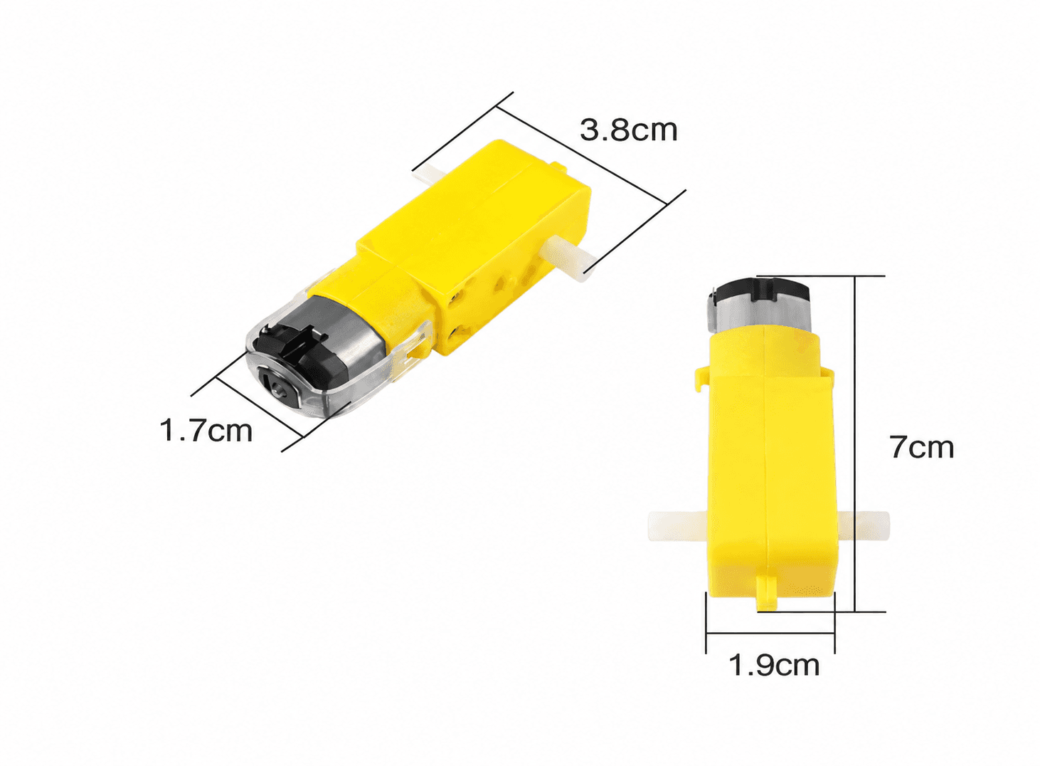 محرك تروس مزدوج المحور DC 3-12V بنسبة 1-48 X13274 | Gear Motor