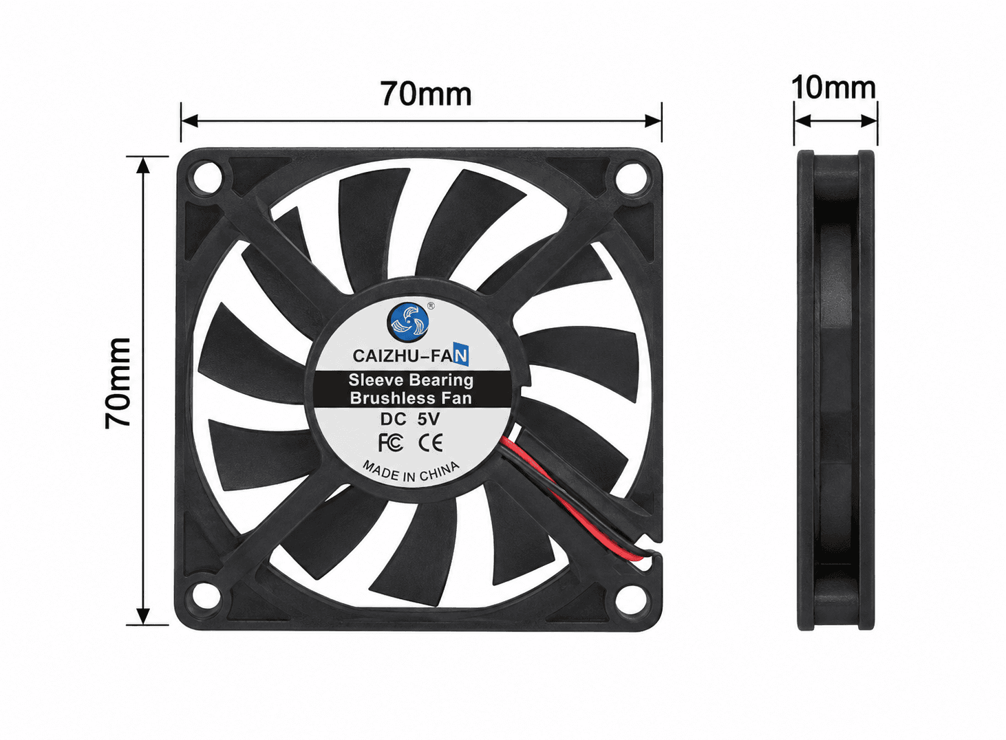 مروحة تبريد بدون براشات 2 طرف 7010 Cooling Fan Brushless Motor 2PIN 7010 | DC Cooling Fan