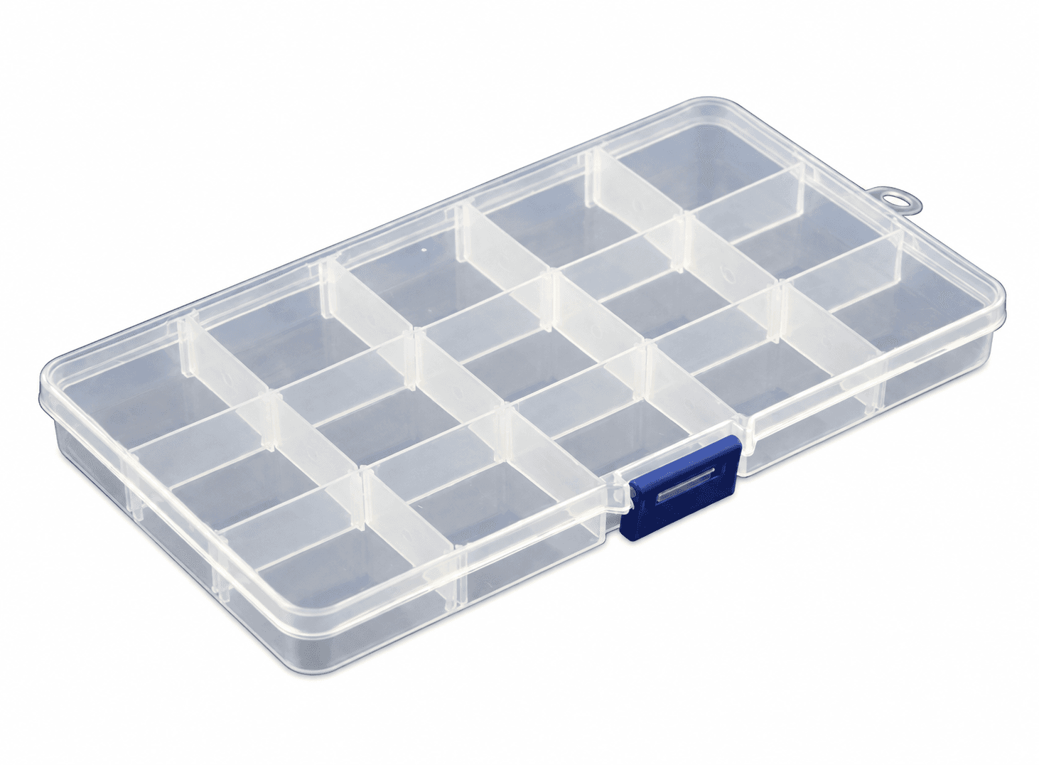 صندوق تخزين بلاستيكي شفاف فارغ بـ 15 خانة | Plastic Empty Storage Box