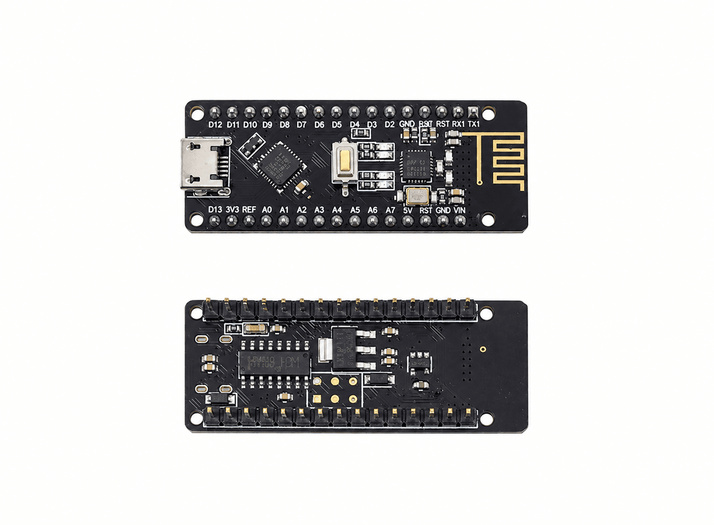 لوحة أردوينو نانو V3.0 ATmega328P QFN32 5V 16M CH340 مع نظام لاسلكي NRF24l01+ بتردد 2.4G رقم U12 12235 | Arduino Board