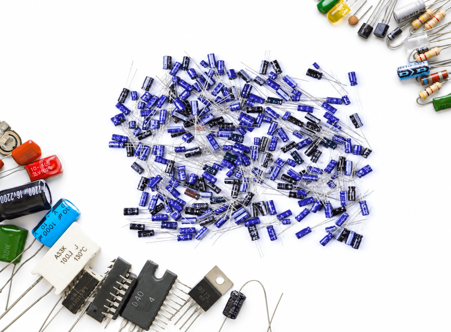 طقم متسعات 210PCS 25 Values 0.1uF-220uF Capacitor Kit #EE11 140068 | Capacitor Kit