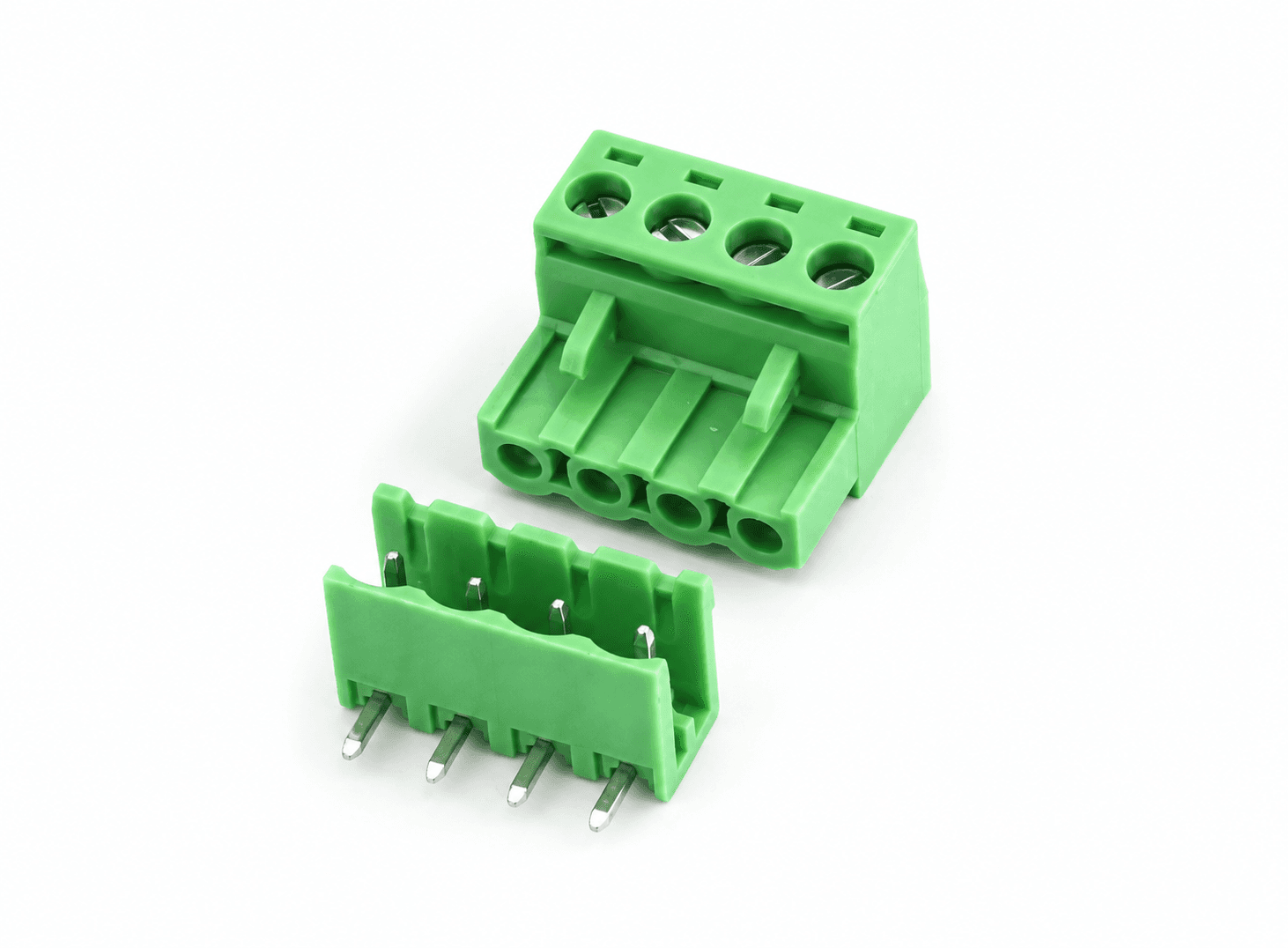 موصل لوحة مطبوعة KF2EDGK 300V 10A بمسافة 5.08 ملم 4 أطراف منحنية 90 درجة | PCB Connector