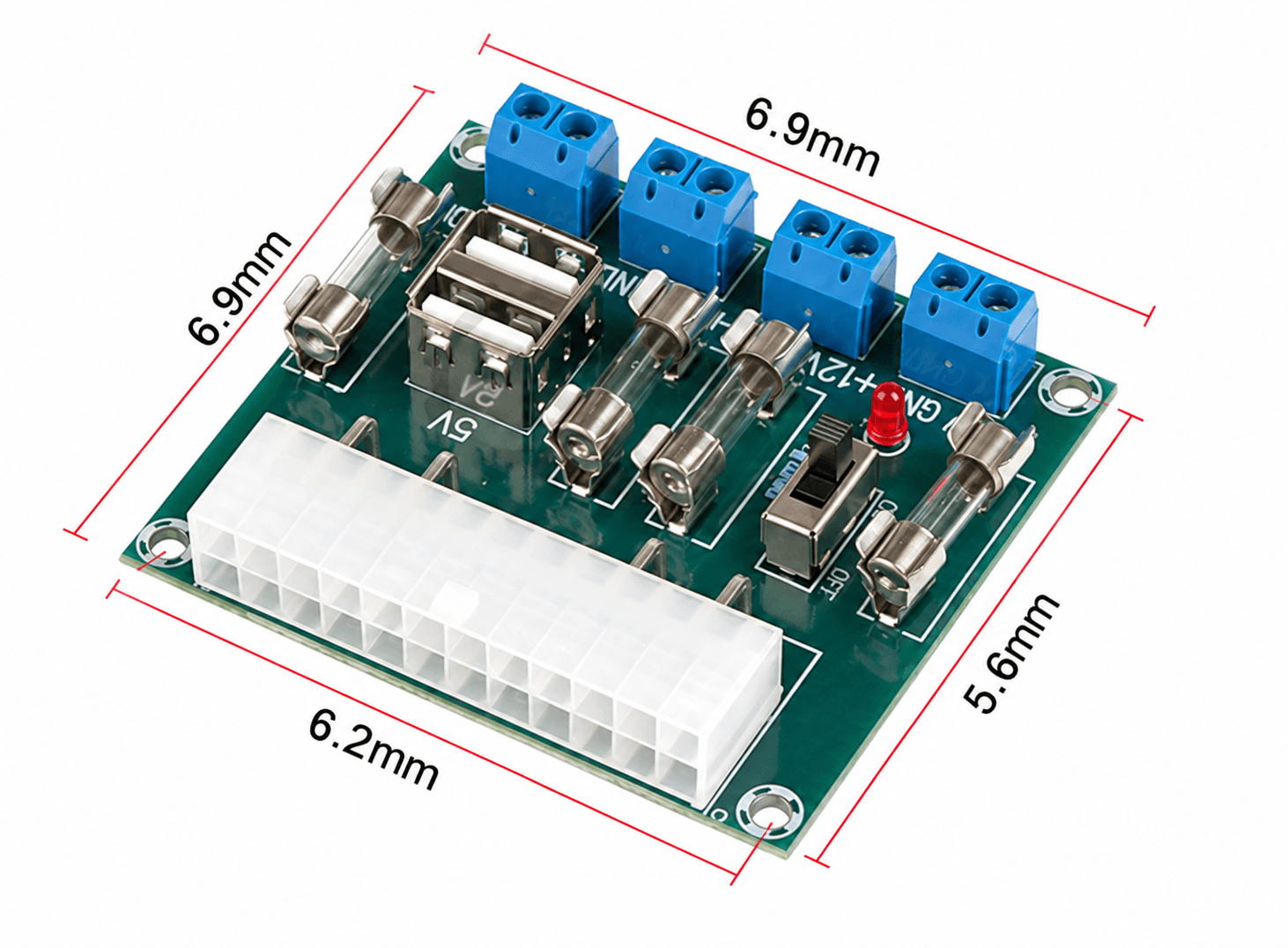 لوحة طاقة حاسوب HU-M28W Desktop Computer Power Adapter Board Atx Power Board Lead-Out Module #R12 Y-CX0032A | Power Supply Board