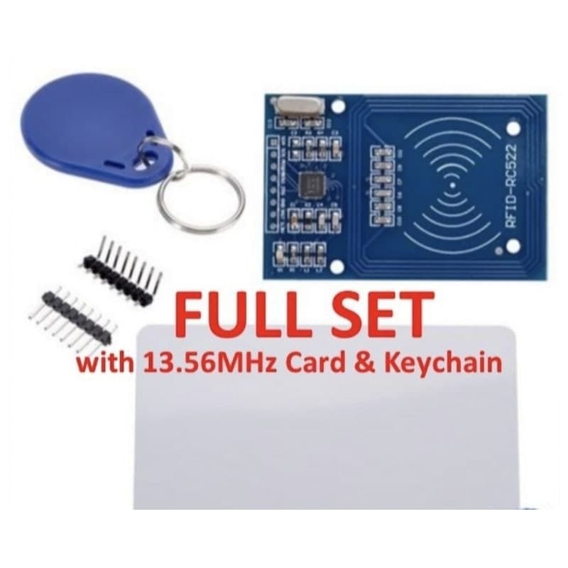 طقم قارئ بطاقات RFID موديل MFRC-522 | MFRC-522 RFID Reader Sensor Module Kit with Card and Tag