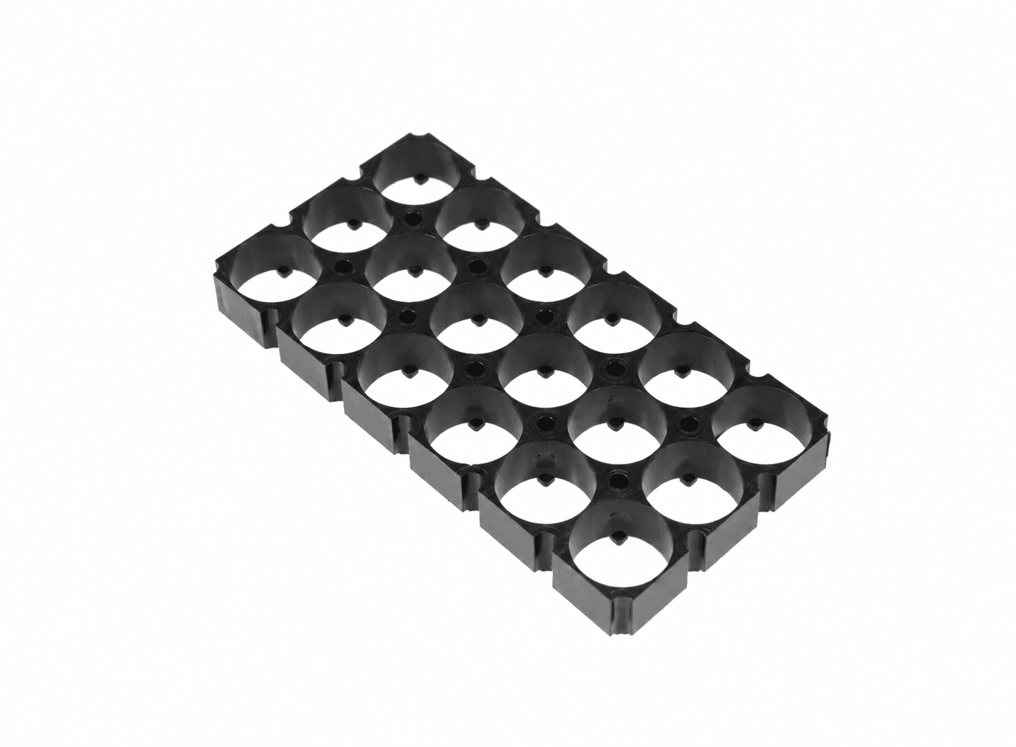 حاضنة بلاستيكية لخلايا 18650 بترتيب 3x6 لثماني عشرة خلية | 3x6 18650 Battery Holder Bracket for 18 Cells