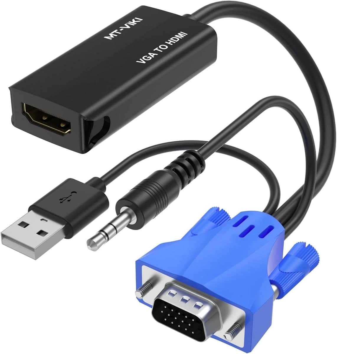 محوّل من VGA إلى HDMI بدقة 1080p مع نقل الصوت | VGA to HDMI Converter, HD 1080P Support