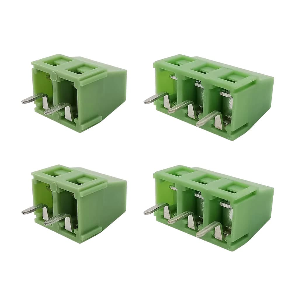 بلوك توصيل لولبي للوحة الدوائر بمدخلين ومسافة 5 ملم بتيار 16 أمبير | 2P PCB Screw Terminal Block Connector, 5.0mm Pitch, 16A 300V, 24-14AWG