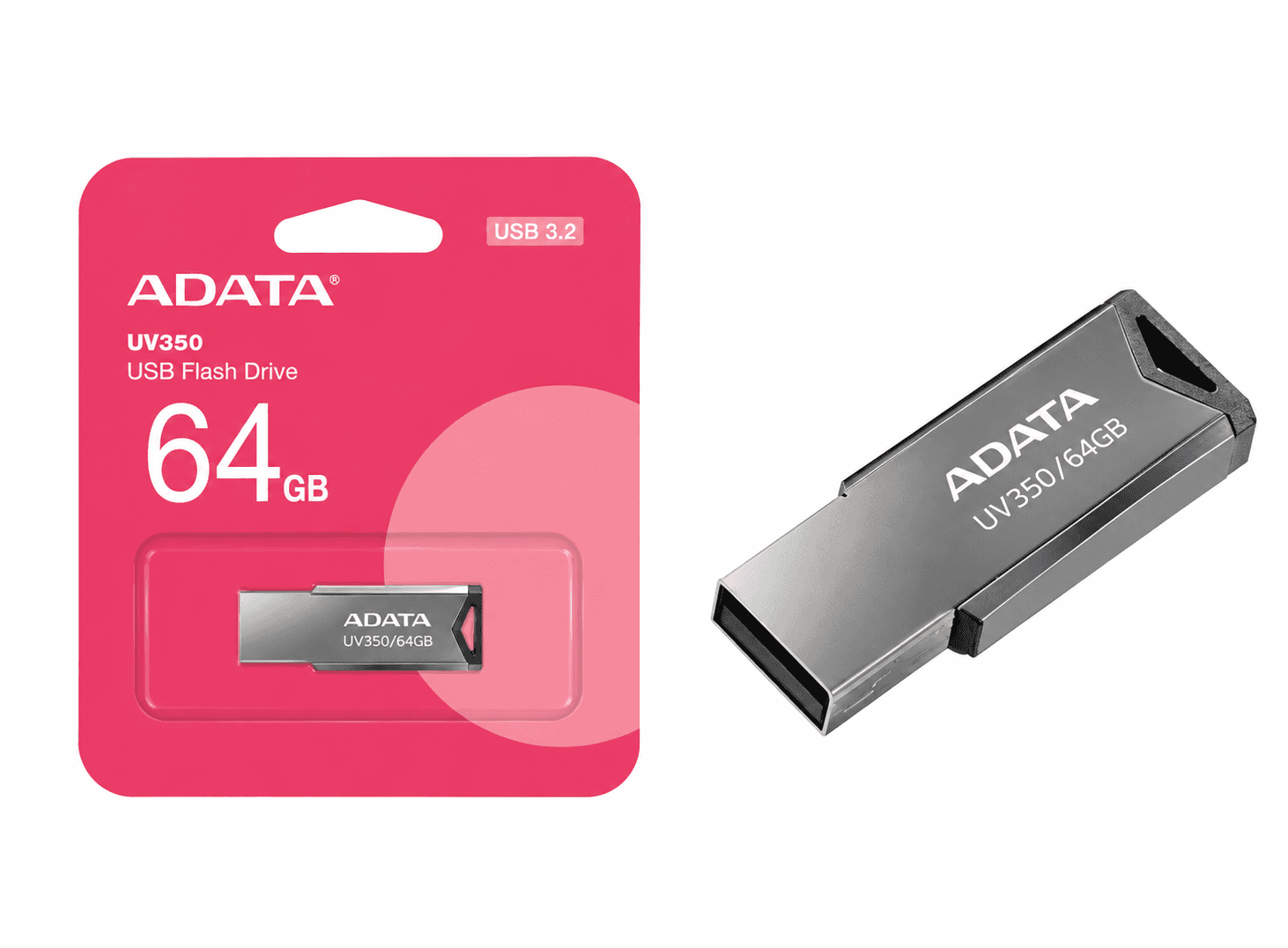 فلاش ميموري ADATA AU350 64GB 3.2 فضي | USB Flash Drive