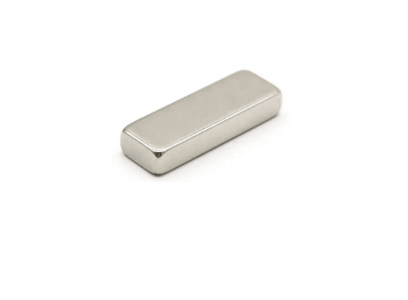مغناطيس نيوديميوم N35 قياس 30x10x4mm | Neodymium Block Magnet 30x10x4mm, N35 Grade NdFeB Nickel-Plated