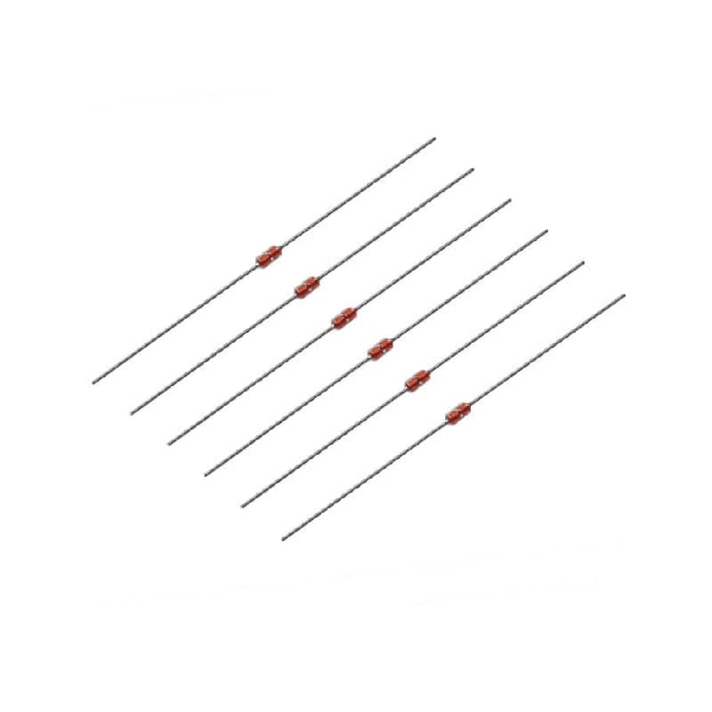 ثيرمستور NTC طراز MF58 بقيمة 10K ومعامل B3950 وتسامح ±5% بغلاف زجاجي | MF58 NTC Thermistor 10kΩ B3950 ±5% Glass-Encapsulated Axial Probe