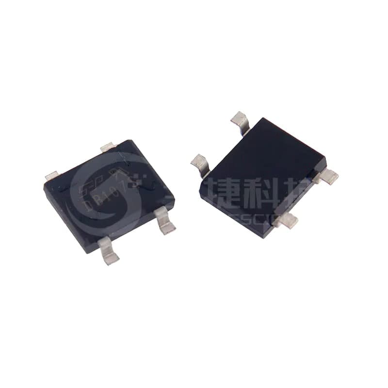 قنطرة تقويم سطحية موديل DB157S بتيار 2 أمبير وفولتية 1000 فولت | DB157S SMD Bridge Rectifier, 2A 1000V
