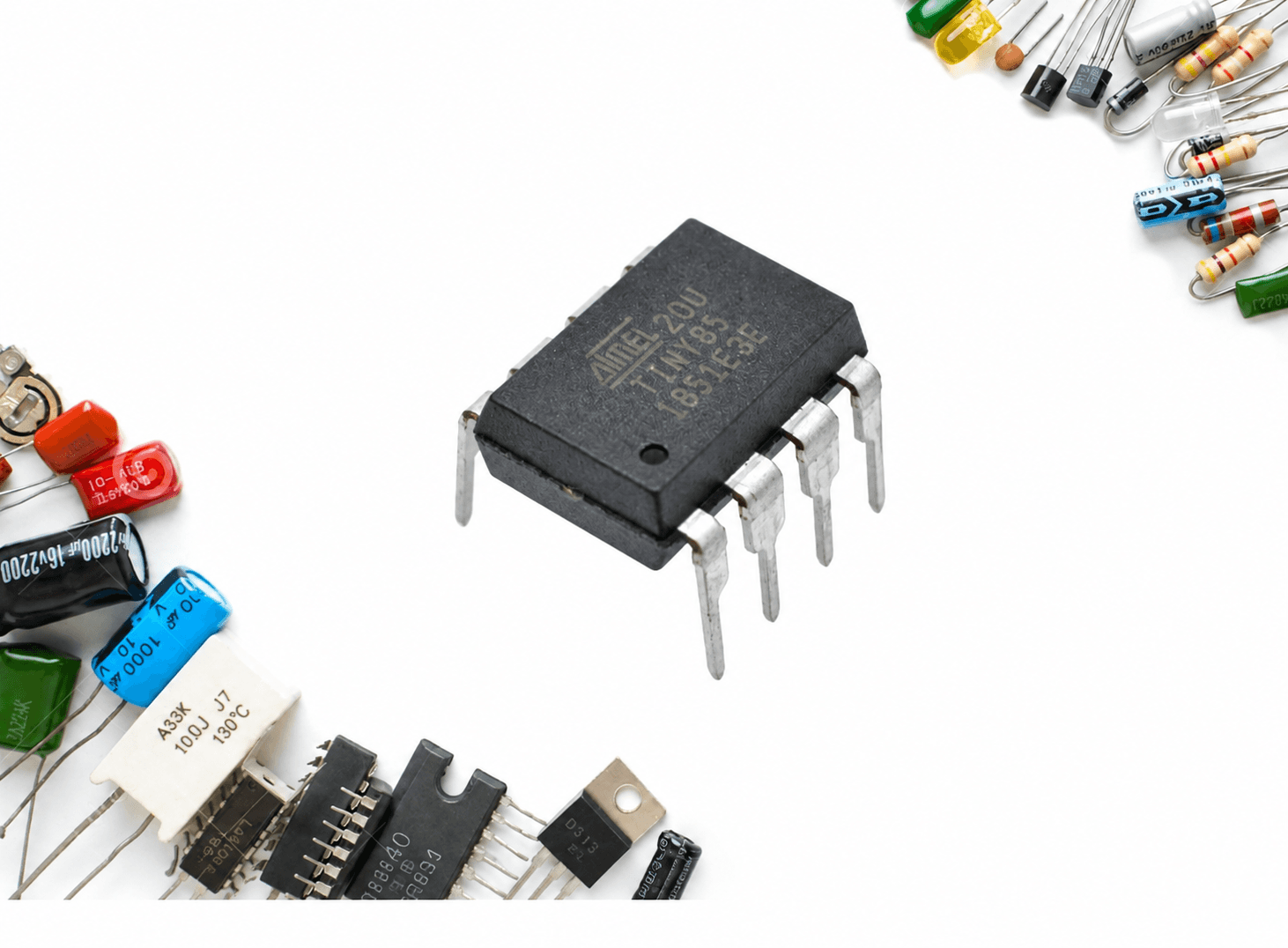 متحكم ATtiny85 دقيق 8 بت بغلاف DIP-8 | ATtiny85 8-Bit Microcontroller, DIP-8