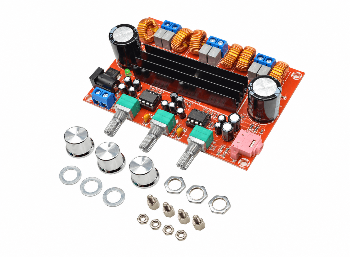 مكبر صوت رقمي ثلاثي القنوات 2*50W + 100W بجهد DC 12V 24V طراز 011363 #L5 | Digital Audio Amplifier