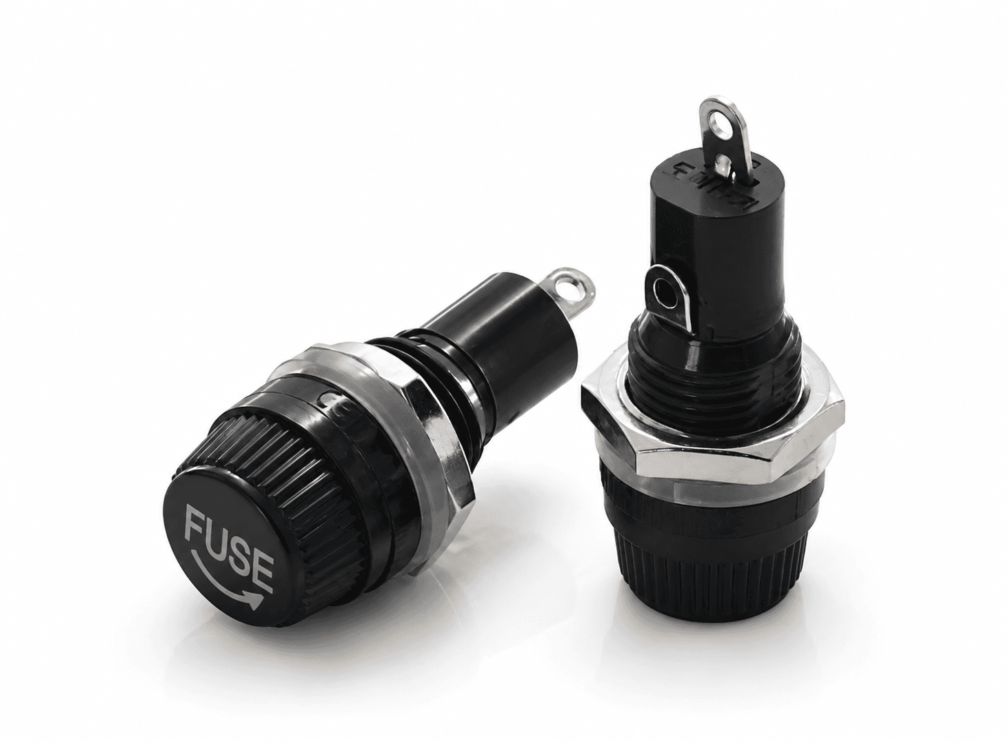 حاضنة فيوز خطية للفيوز الزجاجي 5x20mm بربط مسماري 10A 250V | Screw Type Inline Fuse Holder for 5x20mm Glass Fuse, 10A 250V, 22-20 AWG