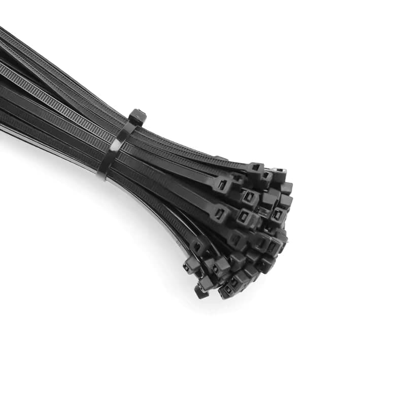 مرابط كيبلات نايلون ذاتية القفل 200mm لون أسود عبوة 100 قطعة | Self-Locking Nylon Cable Ties 200mm Black, Pack of 100