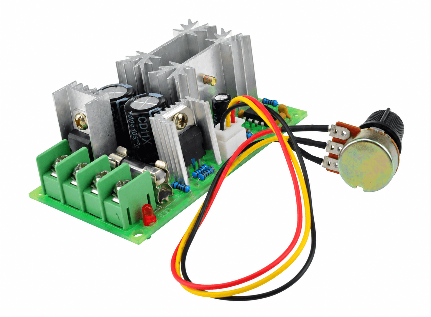 متحكم سرعة محركات DC بنظام PWM من 10 إلى 60V وتيار 20A بقدرة 1200W | DC 10-60V 20A 1200W PWM Motor Speed Controller