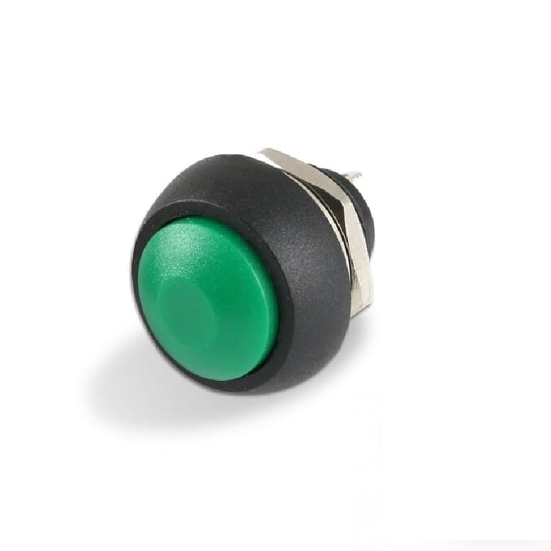 مفتاح ضغط قافل PBS-11B قياس 12mm بطرفين لون أخضر | PBS-11B Latching Push Button Switch 12mm, 2-Pin, Green
