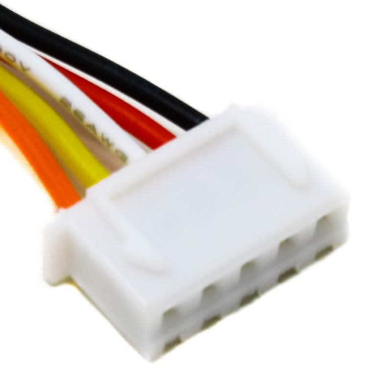 كونكتر XH بخطوة 2.54mm بخمسة أطراف مع أسلاك 24AWG بطول 200mm | 5-Pin XH Connector Plug 2.54mm with 24AWG Wires, 200mm
