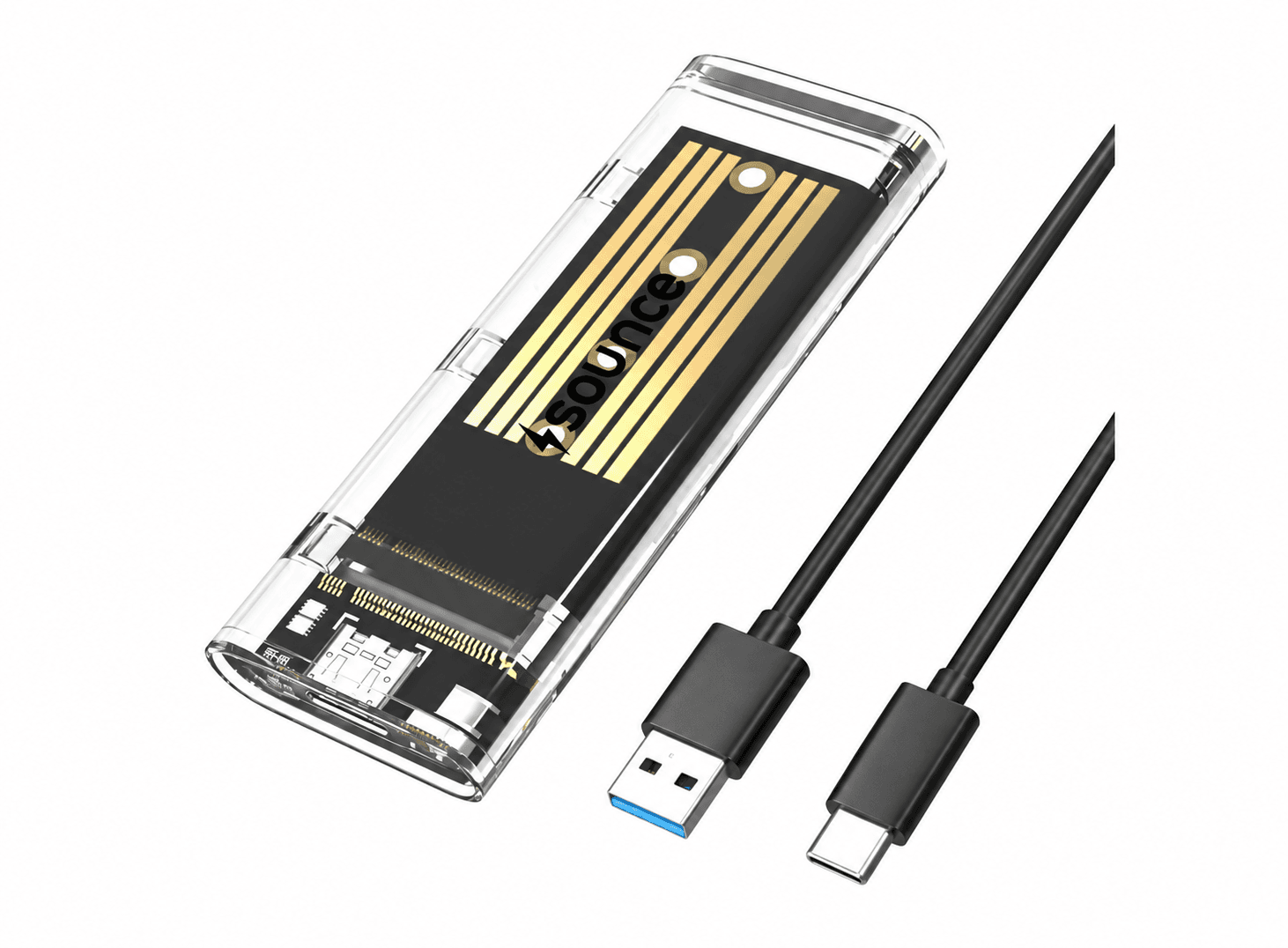 حافظة أقراص شفافة M.2 NVMe بمعيار USB 3.2 Gen 2 بسرعة 10 جيجابت في الثانية وموصل Type-C | Transparent M.2 NVMe Enclosure USB 3.2 Gen 2 Type-C
