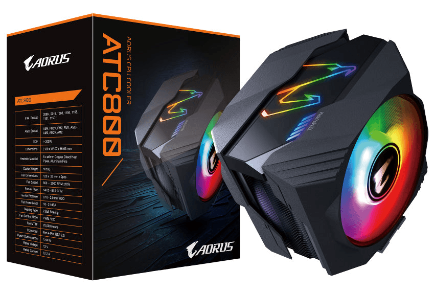 مبرد معالج جيجابايت أوروس RGB بحجم 120مم AORUS ATC800 | CPU Cooler