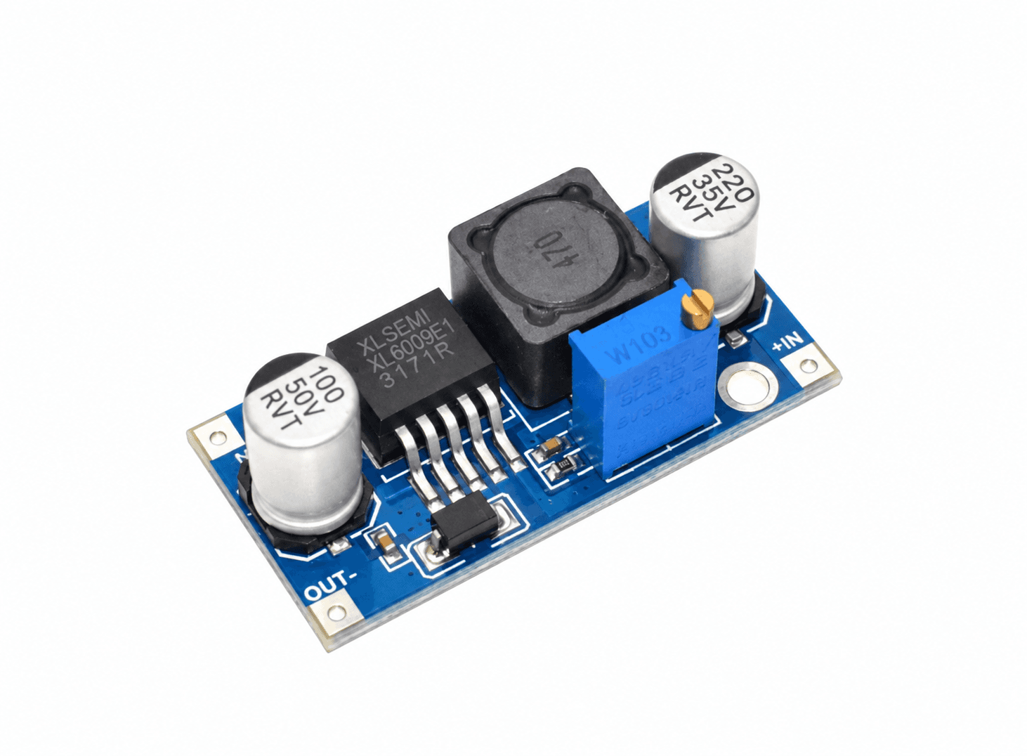 كارت رافع للفولتية XL6009 DC-DC قابل للضبط بتيار تبديل 4A | XL6009 DC-DC Step-Up Boost Converter Module, Adjustable, 4A Switch