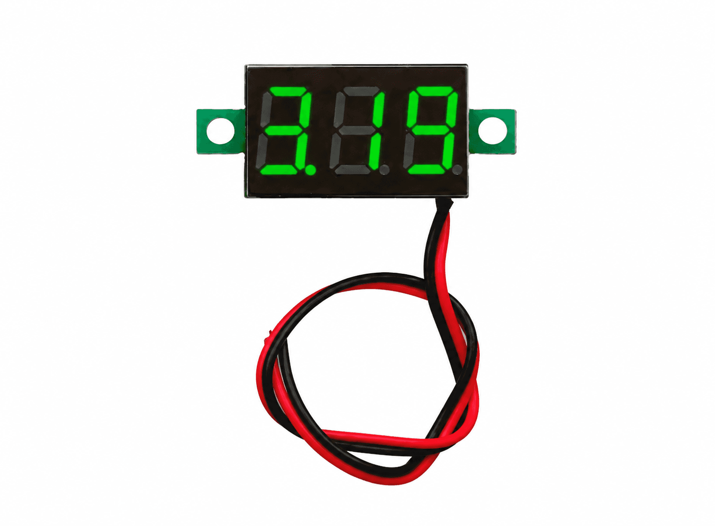 فولتمتر رقمي 0.36 إنش أخضر DC 2.5-30V بسلكين وشاشة 3 رقماً | Digital Voltmeter