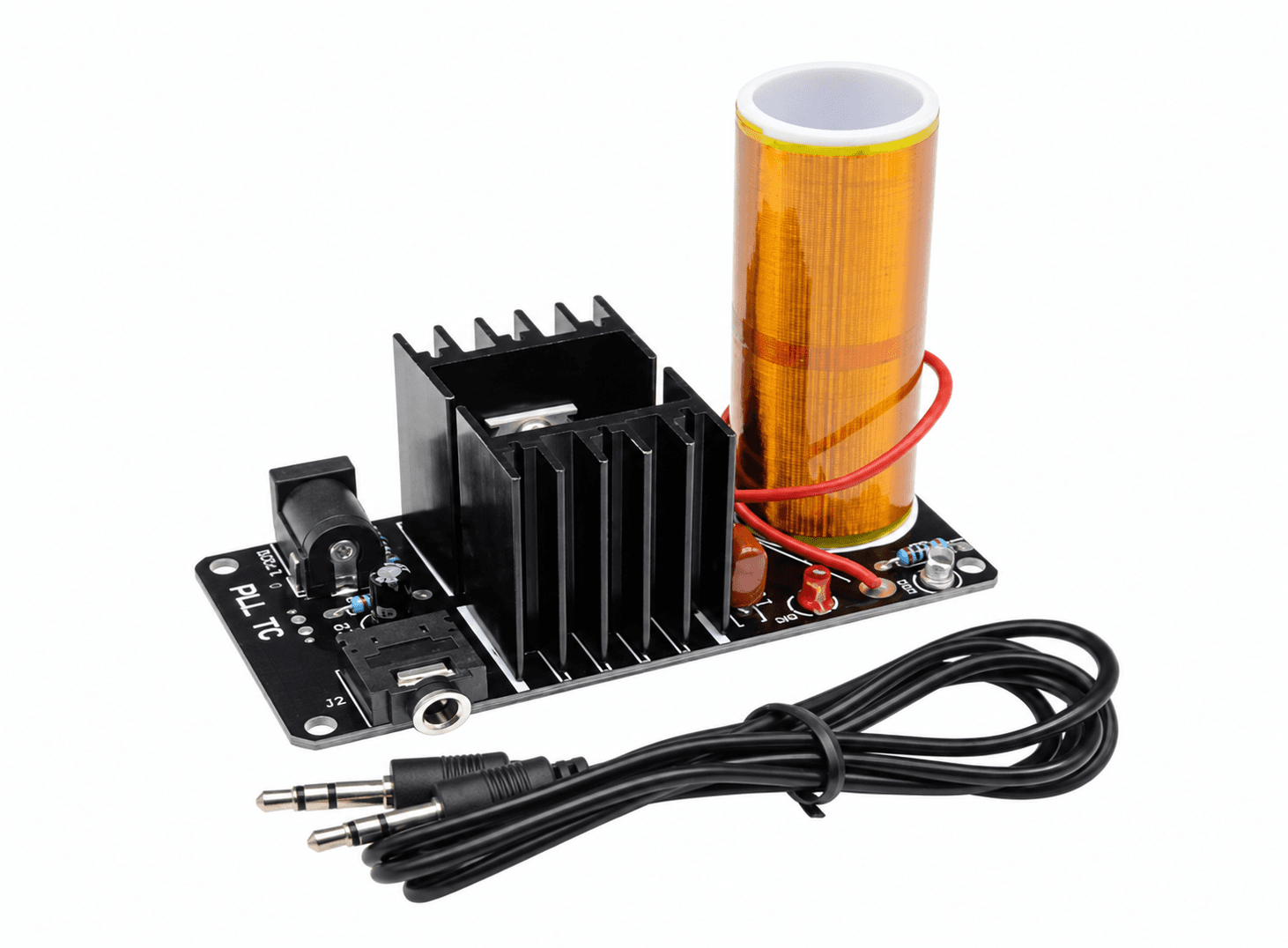 ملف تسلا موسيقي مصغر مع مولد قوس بلازما وسماعة ستيريو DC 15V-24V 15W طراز #RR | Mini Music Tesla Coil