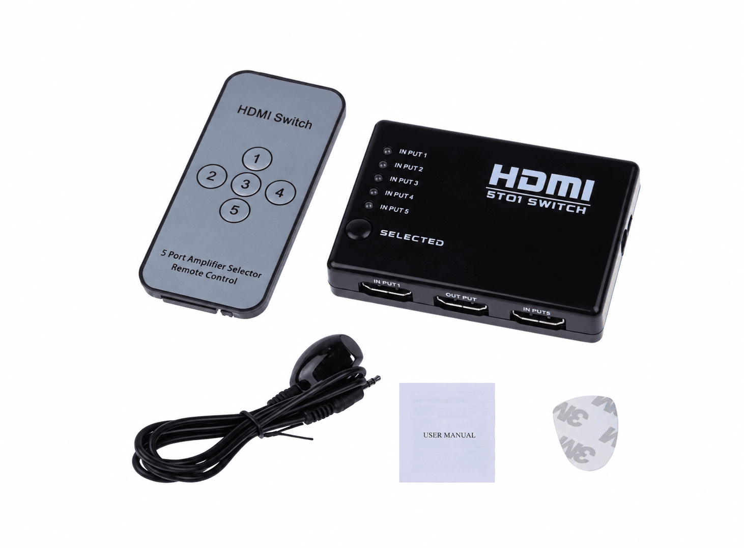 محول وموزع فيديو HDMI بـ 5 منافذ ودقة 1080P 050187 U2 | HDMI Video Switcher