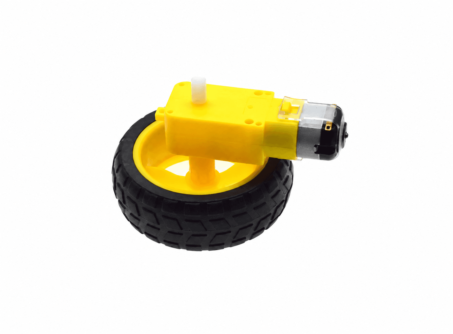 محرك TT معشق DC 3-6V مع عجلة مطاطية لسيارة الروبوت | TT Gear Motor with Rubber Wheel for Smart Robot Car, DC 3-6V