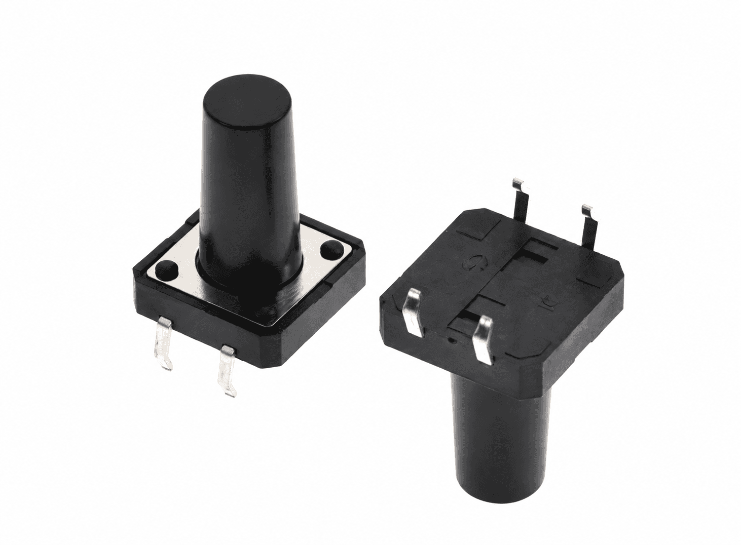 مفتاح تاكت 12x12x18mm بأربعة أطراف | 12x12x18mm Tactile Push Button Switch, 4-Pin Through-Hole