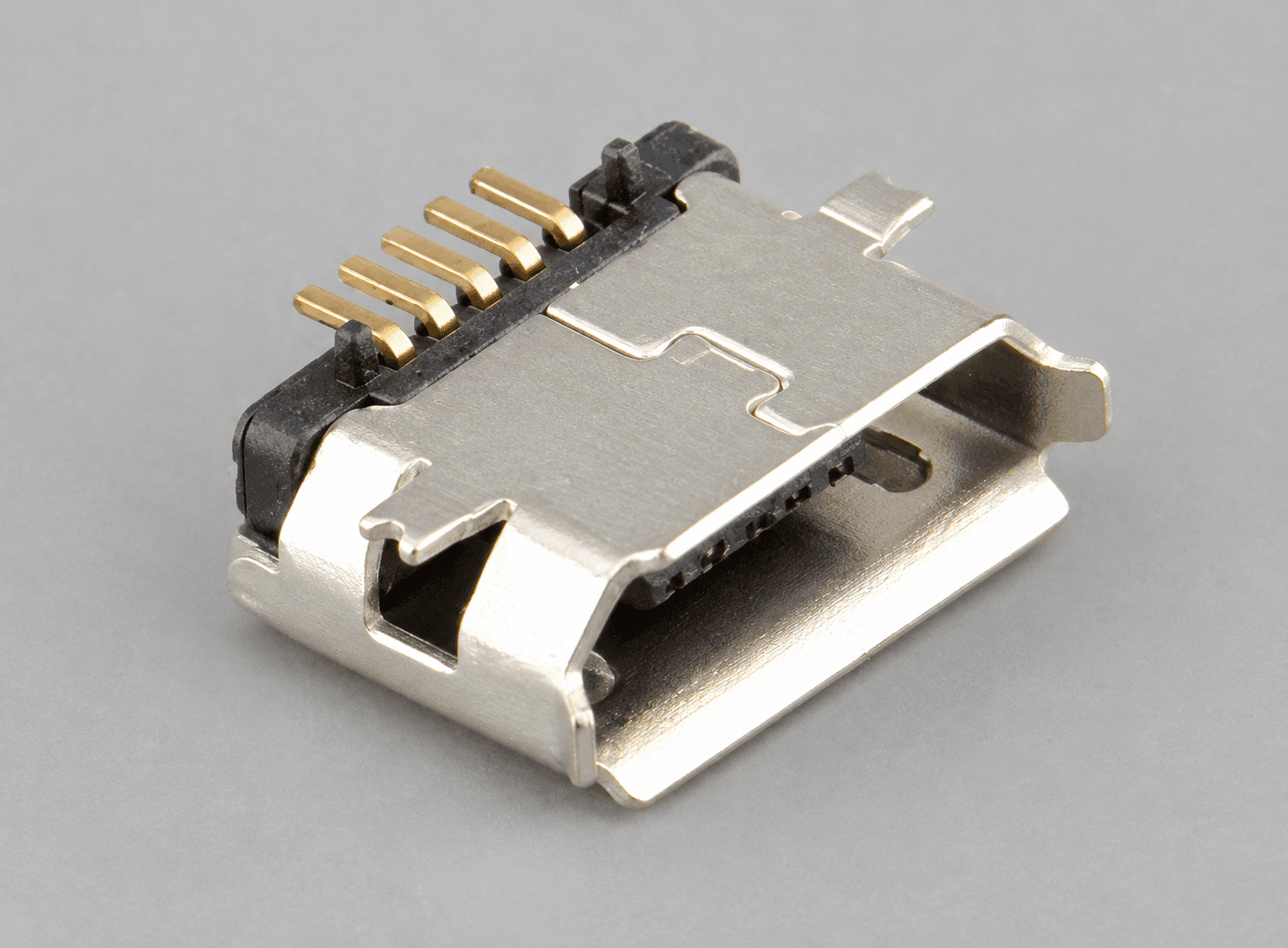 موصل Micro USB Type-B أنثى 5 أطراف للتركيب على اللوحة | Micro USB Type-B Female Connector, 5-Pin